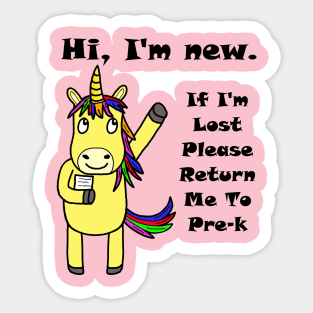 Pre-K Unicorn Sticker